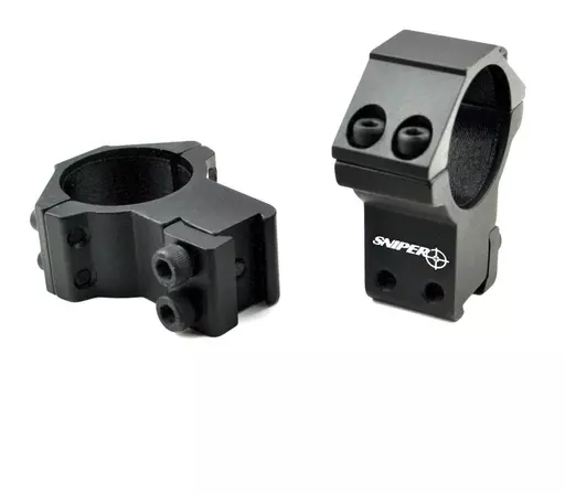 SUPORTE ANEL PARA LUNETA 30MM TRILHO 11MM ALTO REFORÇADO SNIPER AG-30H4