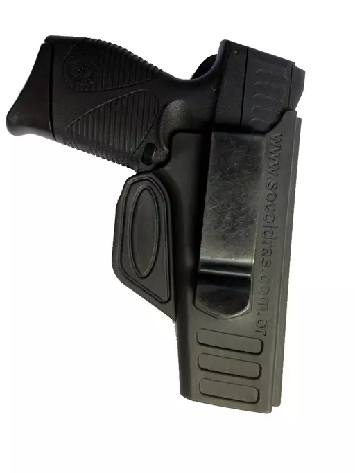 COLDRE UNIVERSAL EM POLIMERO EMBORRACHADO VELADO PARA PISTOLA TAURUS SLIM PT709/740 SOCOLDRES