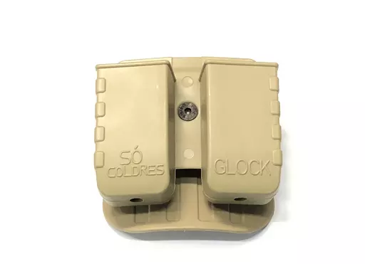 PORTA CARREGADOR UNIVERSAL DUPLO ROTATIVO SÓCOLDRES PARA GLOCK - COYOTE - PADDLE